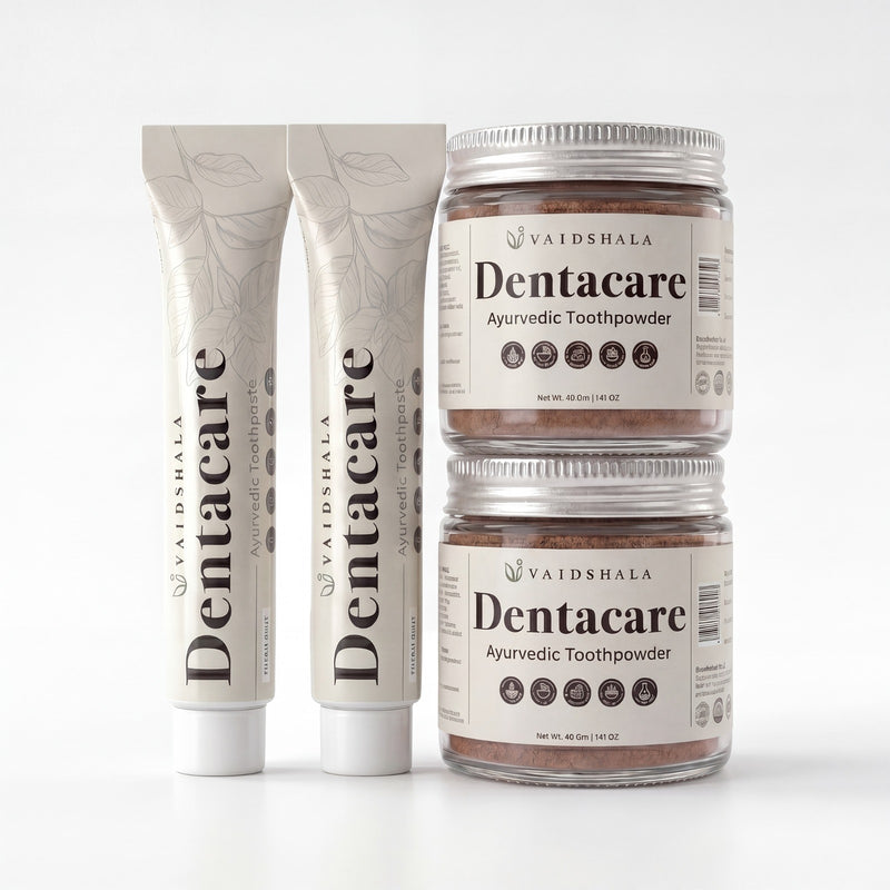 Dentacare Ayurvedic Oral Care Pack of 4 Combo – Herbal Toothpaste (2 x 100g) + Tooth Powder (2 x 40g)